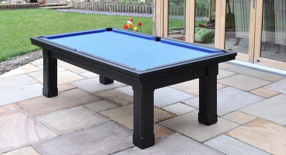 7ft pool table in black outdoors