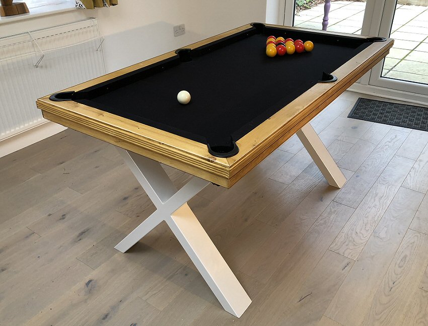 4.5ft pool table with balls set out