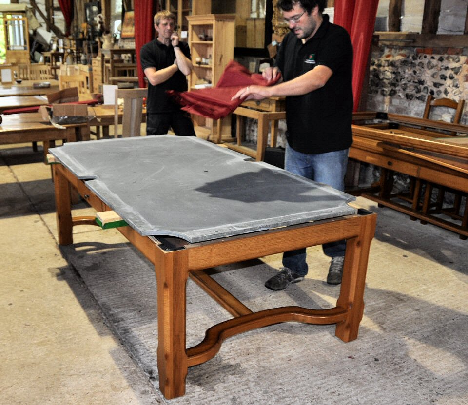 fitting a slate to a boardroom pool table