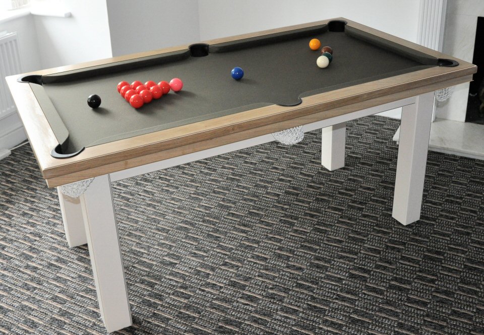 5ft oak and pine pool table at angle